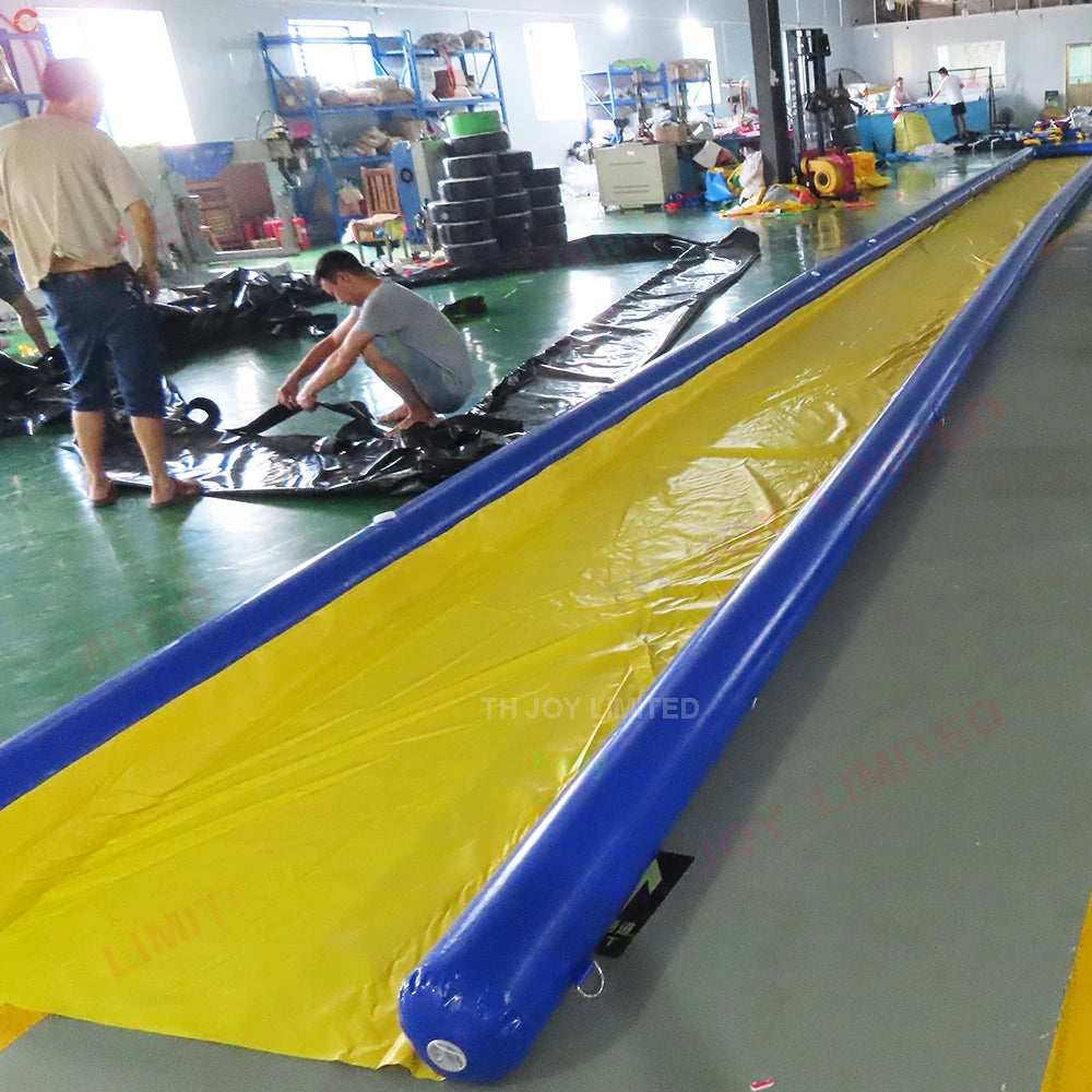 TH Commercial Quality Long Water Street Slide Inflatable Slip Slide With Pool