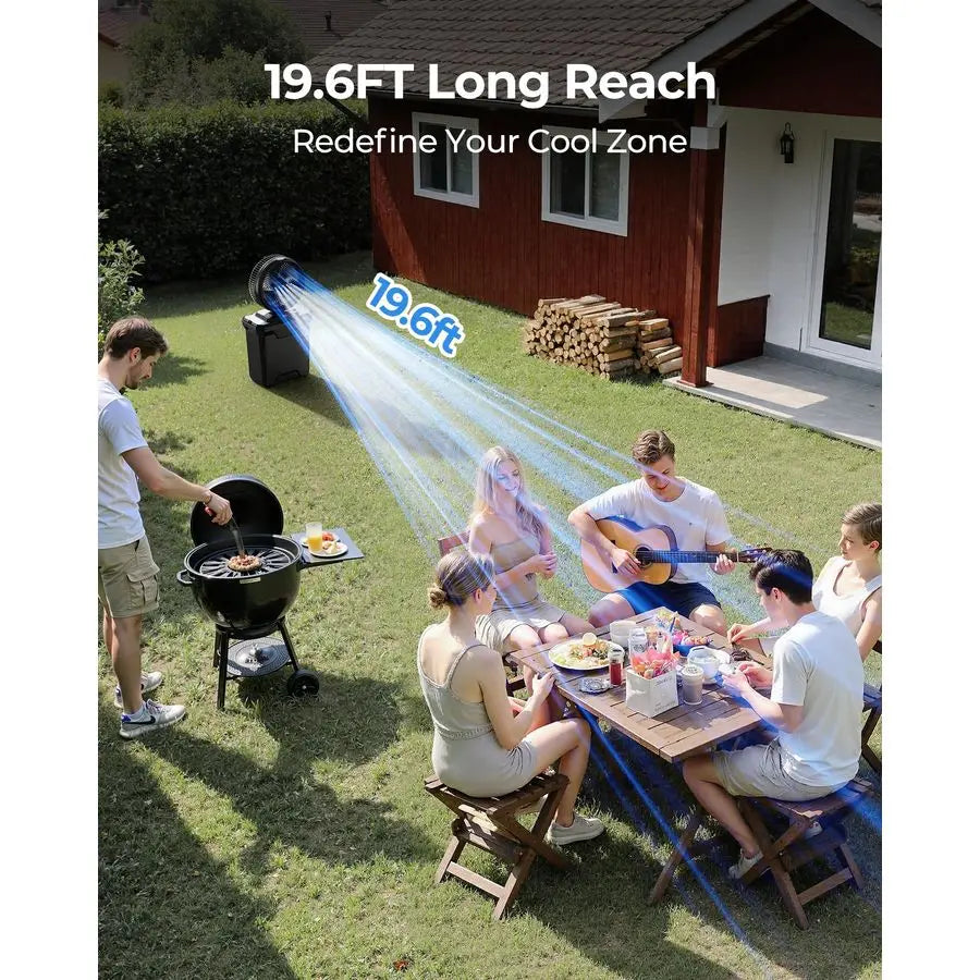 Beat the heat on every outdoor adventure with this compact camping misting fan that blasts refreshing air, mist on demand, and dependable cooling for you, all in a portable design that fits in your backpack or campsite.