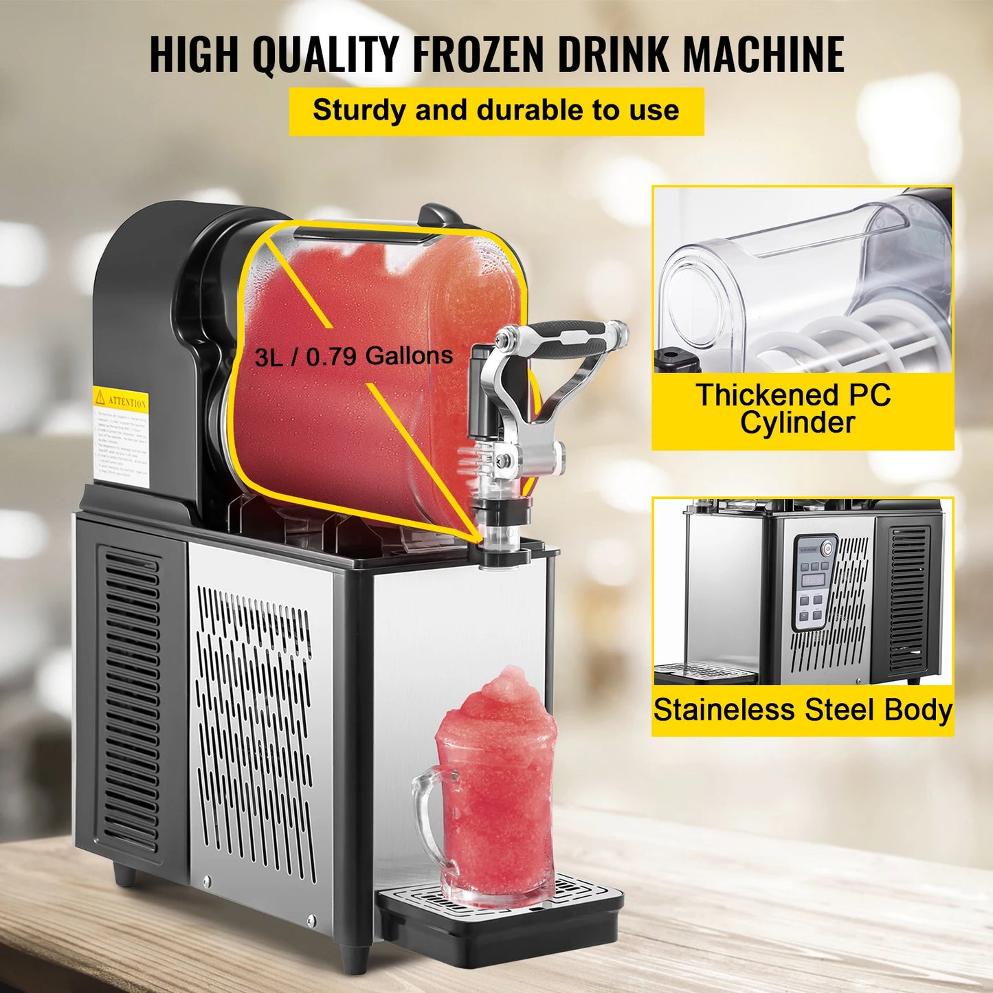 SucceBuy Three To Six L Slushie Machine Commercial Frozen Drink Dispenser