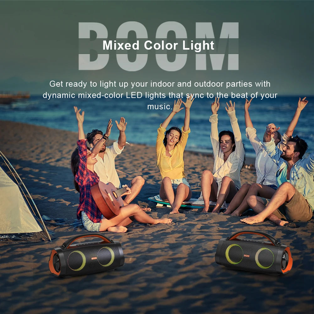 DOSS 100W Portable Bluetooth Speaker 5.3 IPX6 Waterproof Outdoor