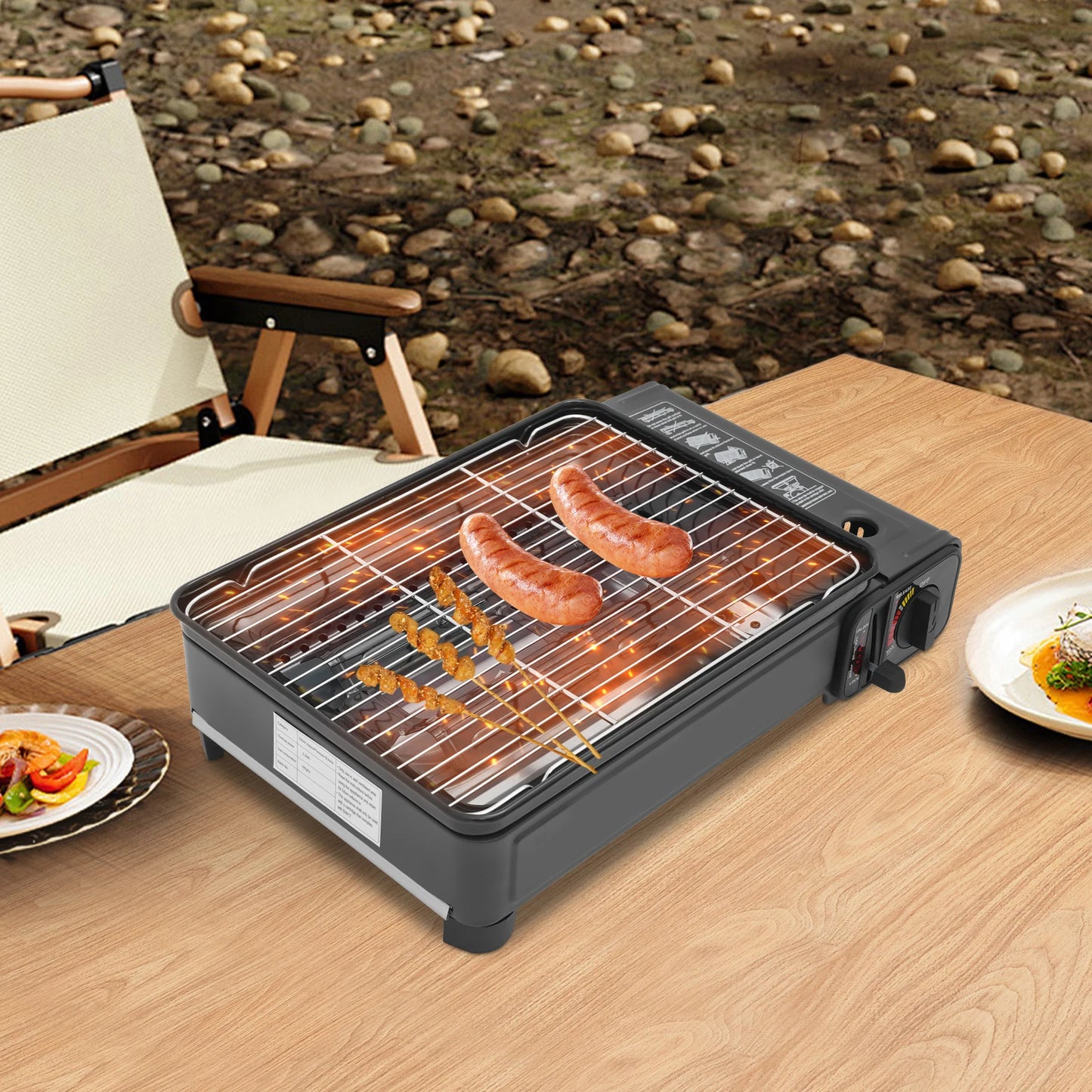 Portable Gas Barbecue Stove With Carrying Case For Camping RV Trips