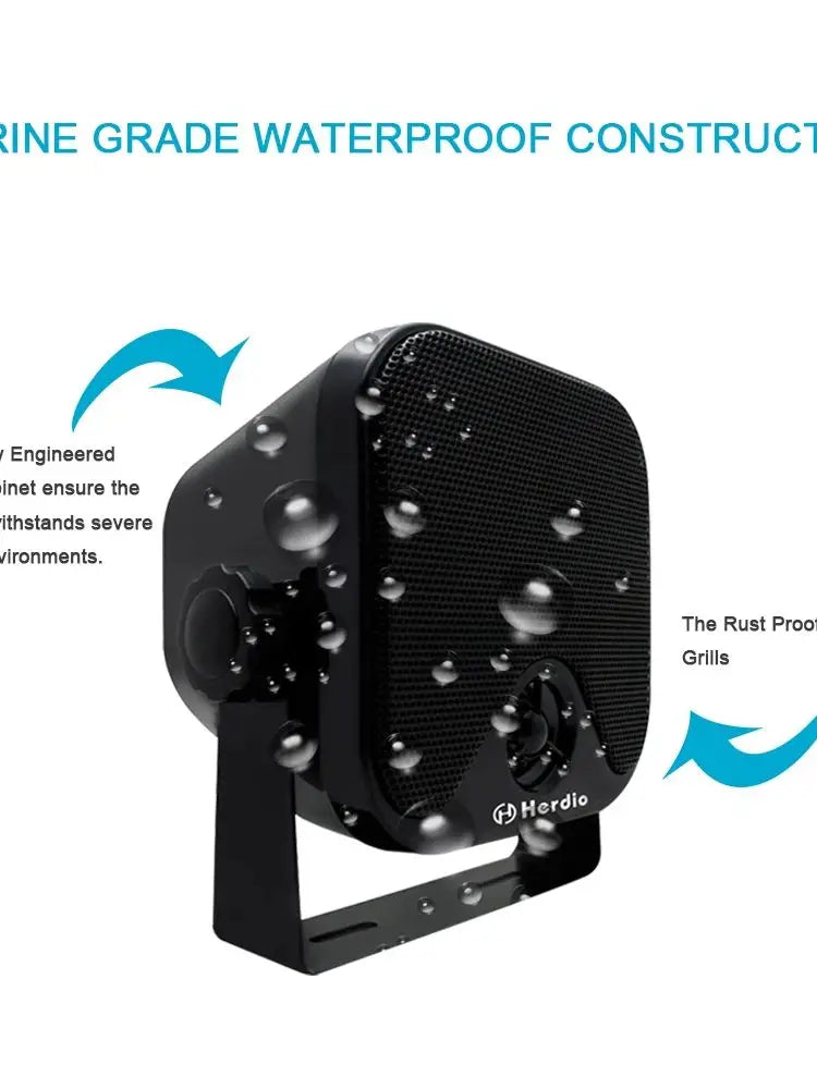 Herdio 100W Waterproof Marine Speakers 4 Inch ATV UTV Outdoor