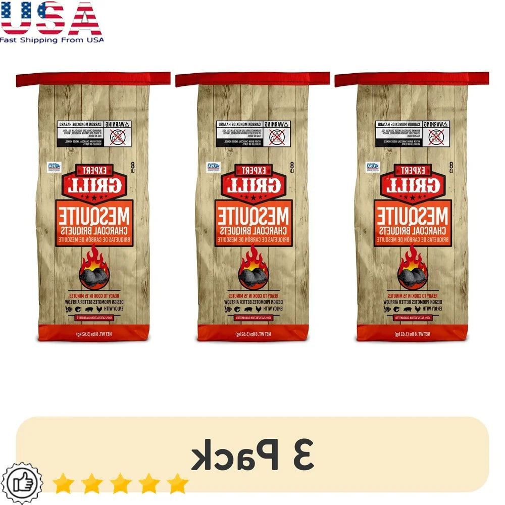 Mesquite Charcoal Briquettes 8 Lb Bag For Grilling And Smoking