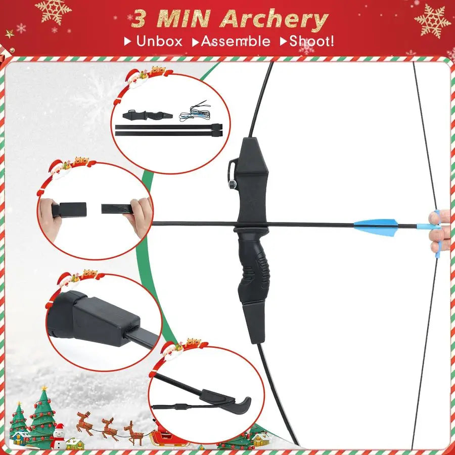 Youth Bow And Arrow Set For Kids 8 To 13 Ambidextrous Recurve Archery Gear
