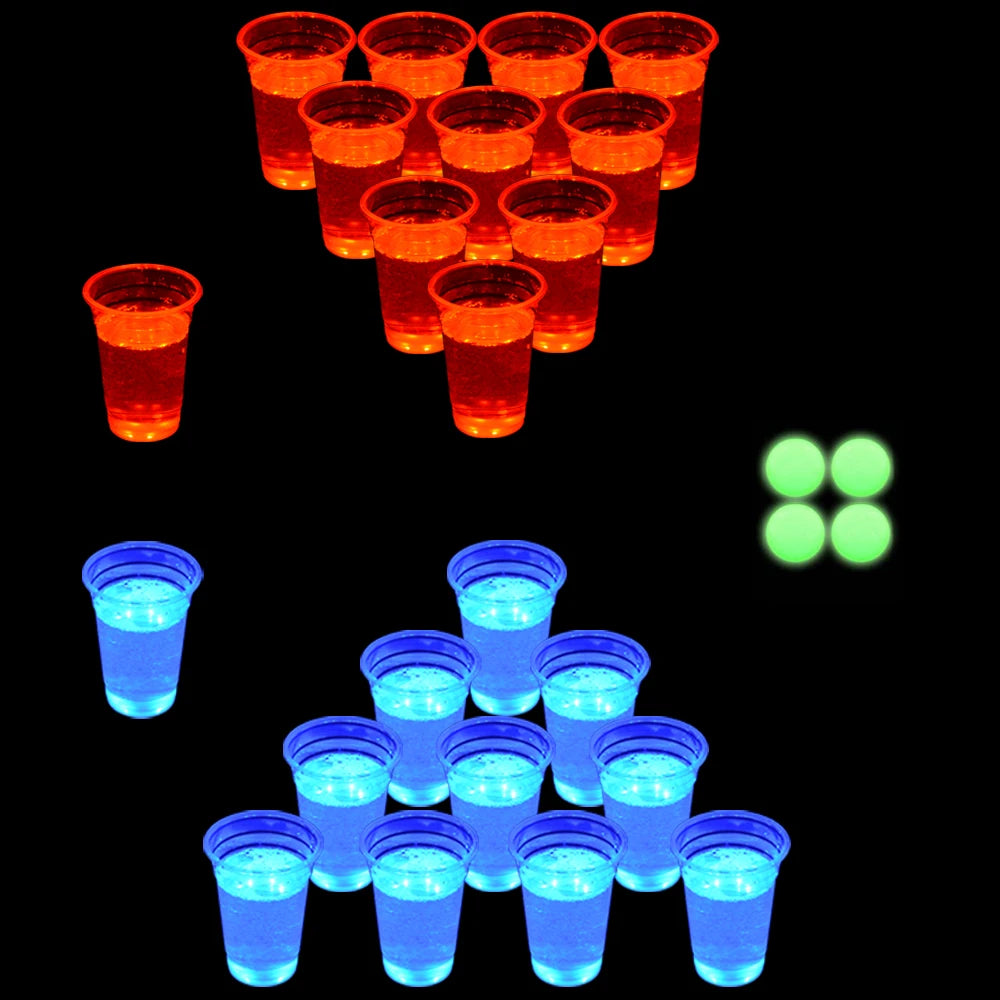 Light up your next party with this Dark Beer Pong Set that elevates every round.