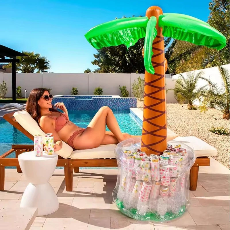 Make a splash this summer with a playful inflatable coconut tree that keeps drinks afloat while you soak up the sun.