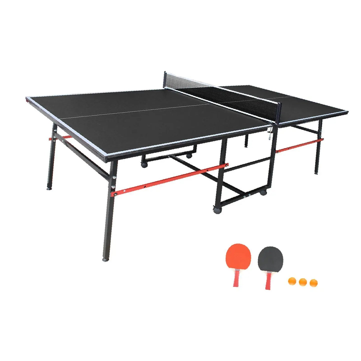 Turn any room into a game ready arena with this foldable table tennis set.