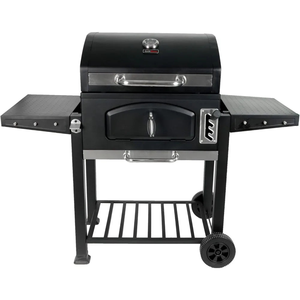 Grill Boss 24 Inch Charcoal BBQ Grill With Built In Thermometer Black