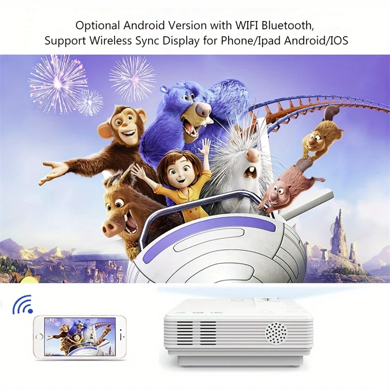 ARASOB Portable LED Projector 1080P Dual WiFi Bluetooth Screen Mirroring