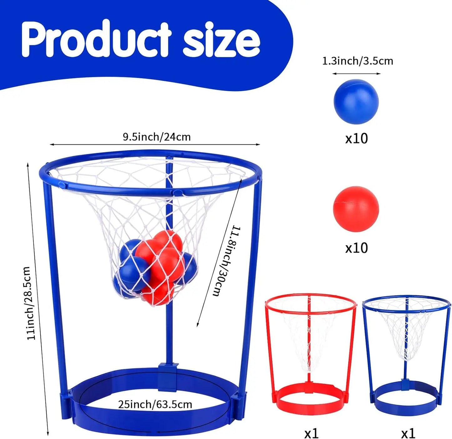 2 Pack Head Hoop Basketball Game Set For Kids And Adults With Adjustable Nets