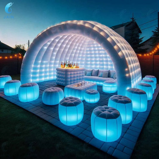 You can create unforgettable events with the JAIN Oxford inflatable igloo dome tent, a weather-ready centerpiece for your parties, festivals, exhibitions, and backyard celebrations.