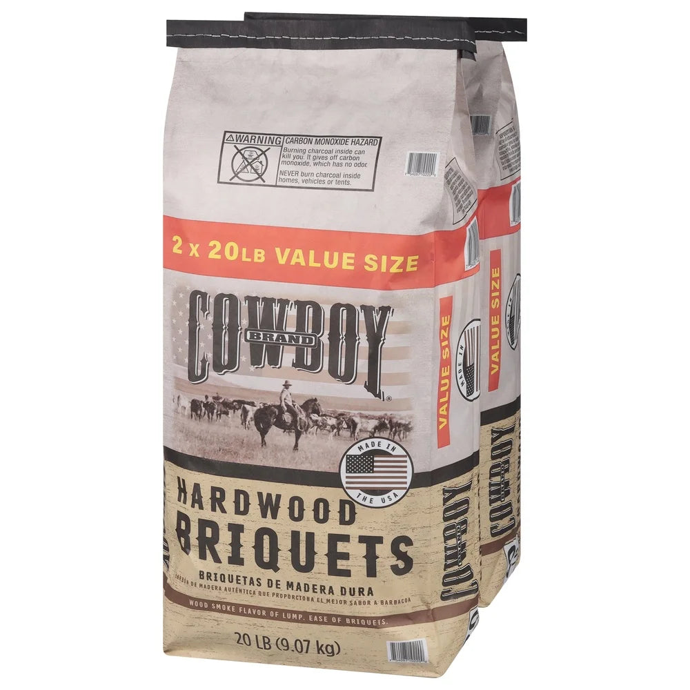 Experience authentic hardwood grilling with Cowboy Hardwood Briquets that deliver steady heat and rich, smoky flavor every time, so you can enjoy backyard cookouts with ease.