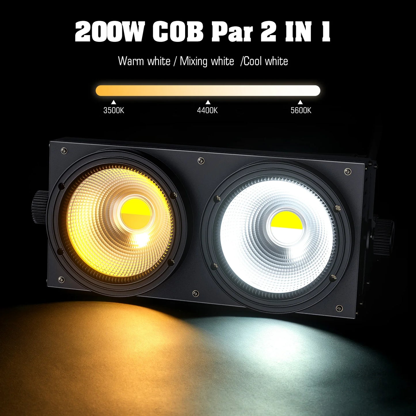 From U'King, four 200W COB Par Lights empower you with blazing, versatile stage illumination.