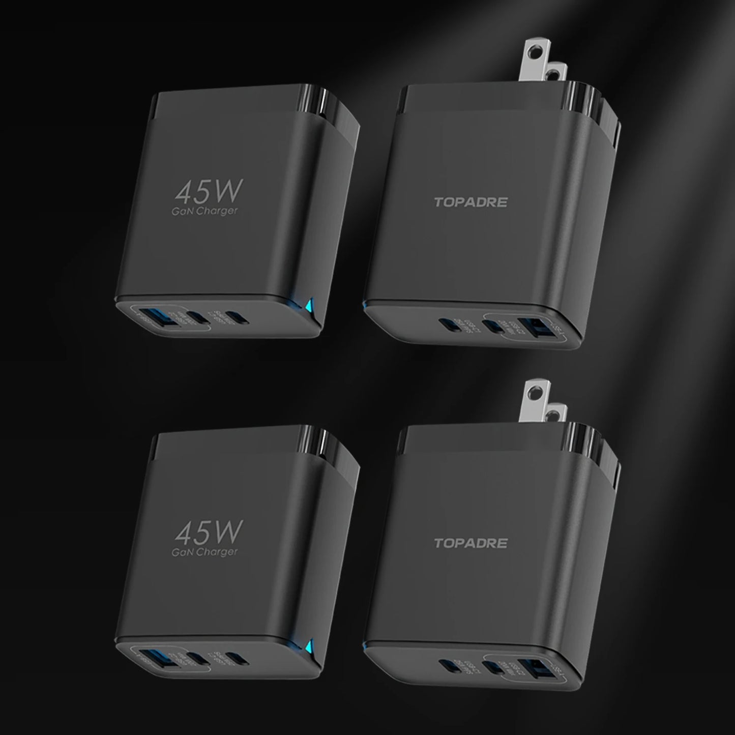 Experience faster charging for all your devices with TOPADRE 45W 3 Port USB Charger.