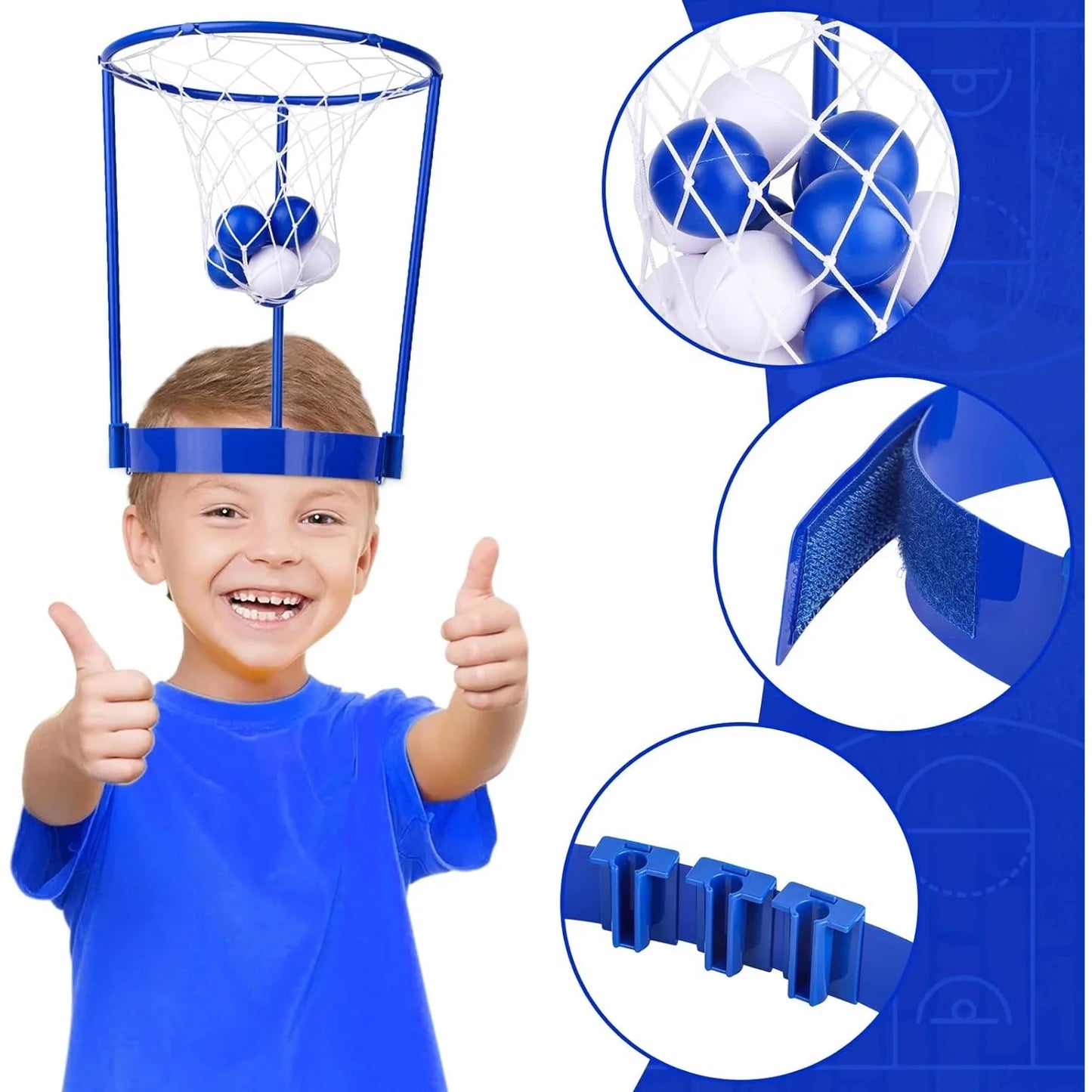 2 Pack Head Hoop Basketball Game Set For Kids And Adults With Adjustable Nets