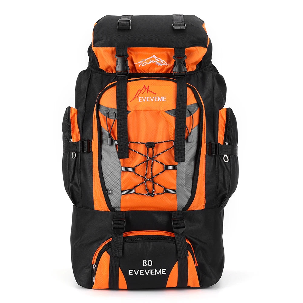 NONECN Waterproof 80L Mountain Climbing Backpack Canvas Trekking Hiking Rucksack