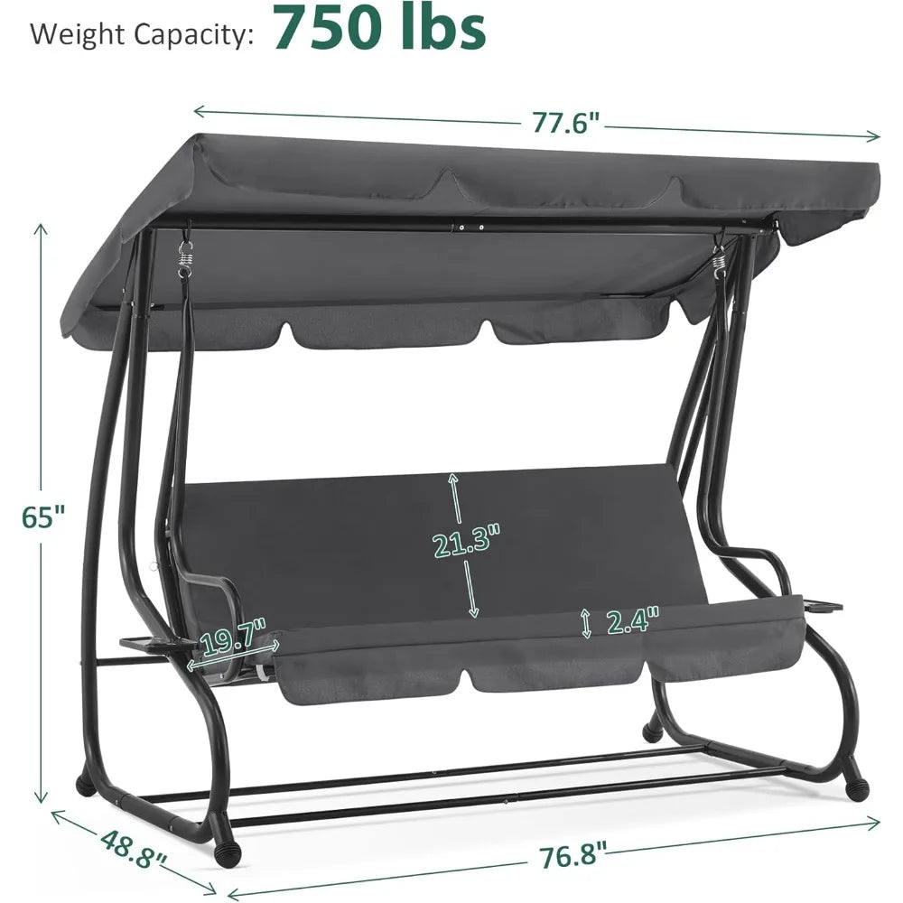 Turn your outdoor space into a relaxing retreat with the MCombo 3 Seat Patio Swing, designed for comfort and easy enjoyment.