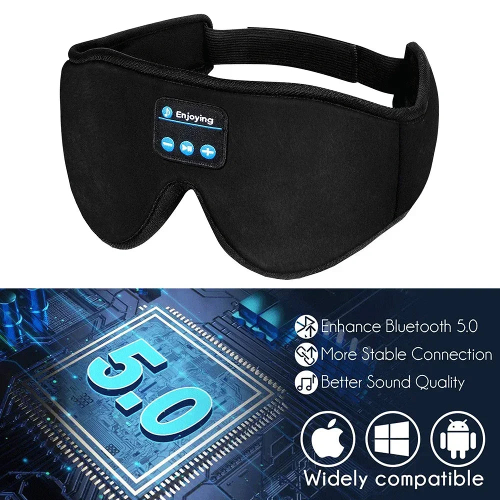 Tiandirenhe 3D Wireless Sleep Eye Mask With Bluetooth Headphones And Mic