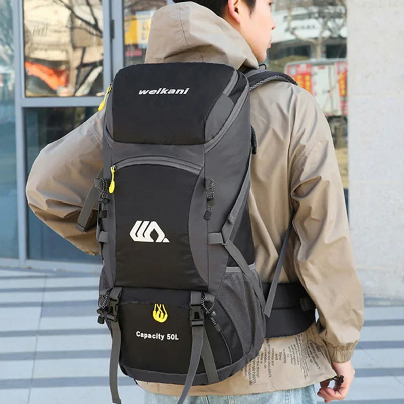 50L Travel Backpack For Outdoor Hiking Camping Nylon Waterproof Rucksack