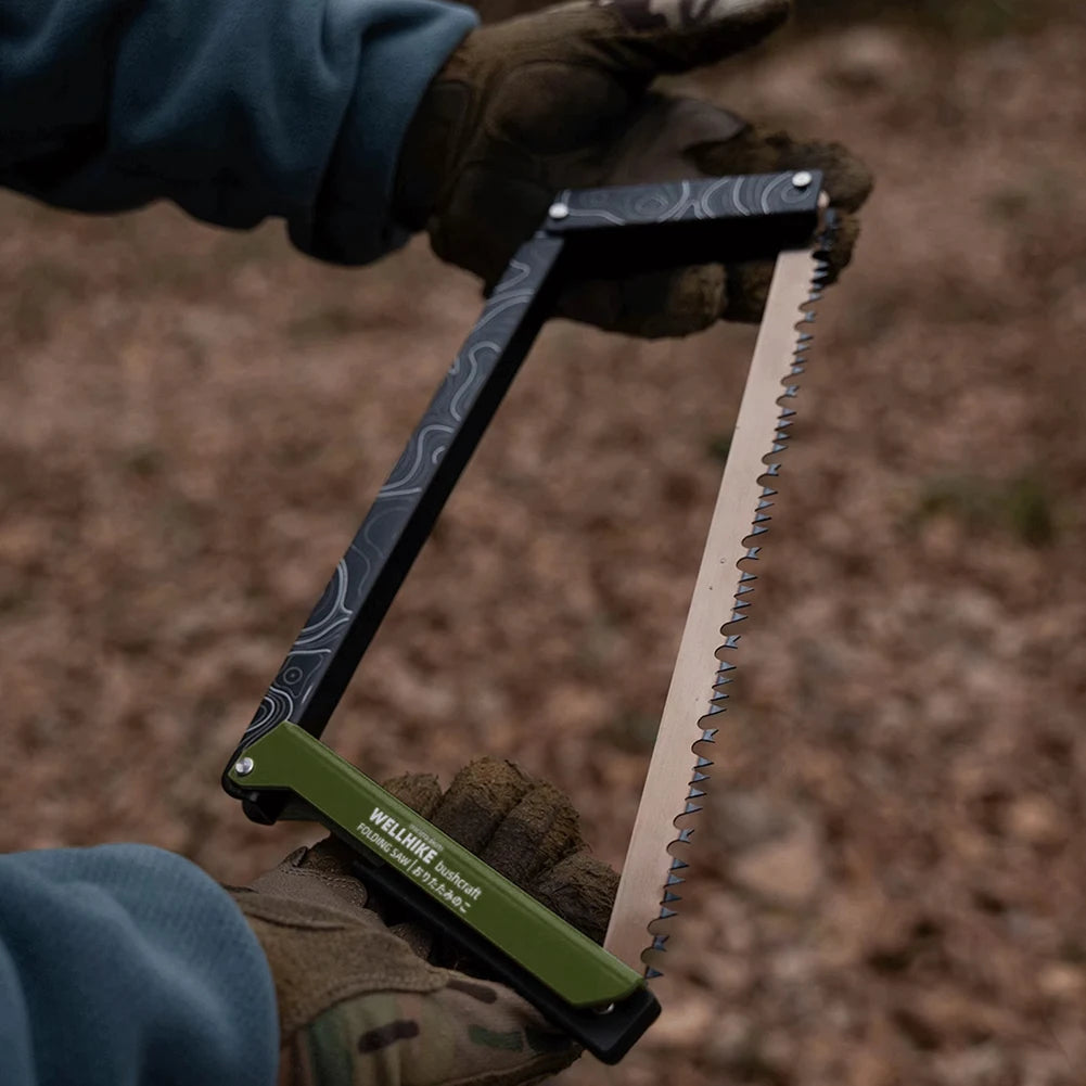 Prepare for every trail and campsite with this compact Folding Saw designed to cut wood quickly and safely for campers and survivalists everywhere.