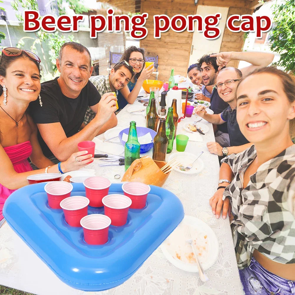 Inflatable Beer Pong Hat Kids Toy Floating Pong Game For Swimming Pool Party Supplies Beach Inflatable Toys Giant Beer Pong Toss