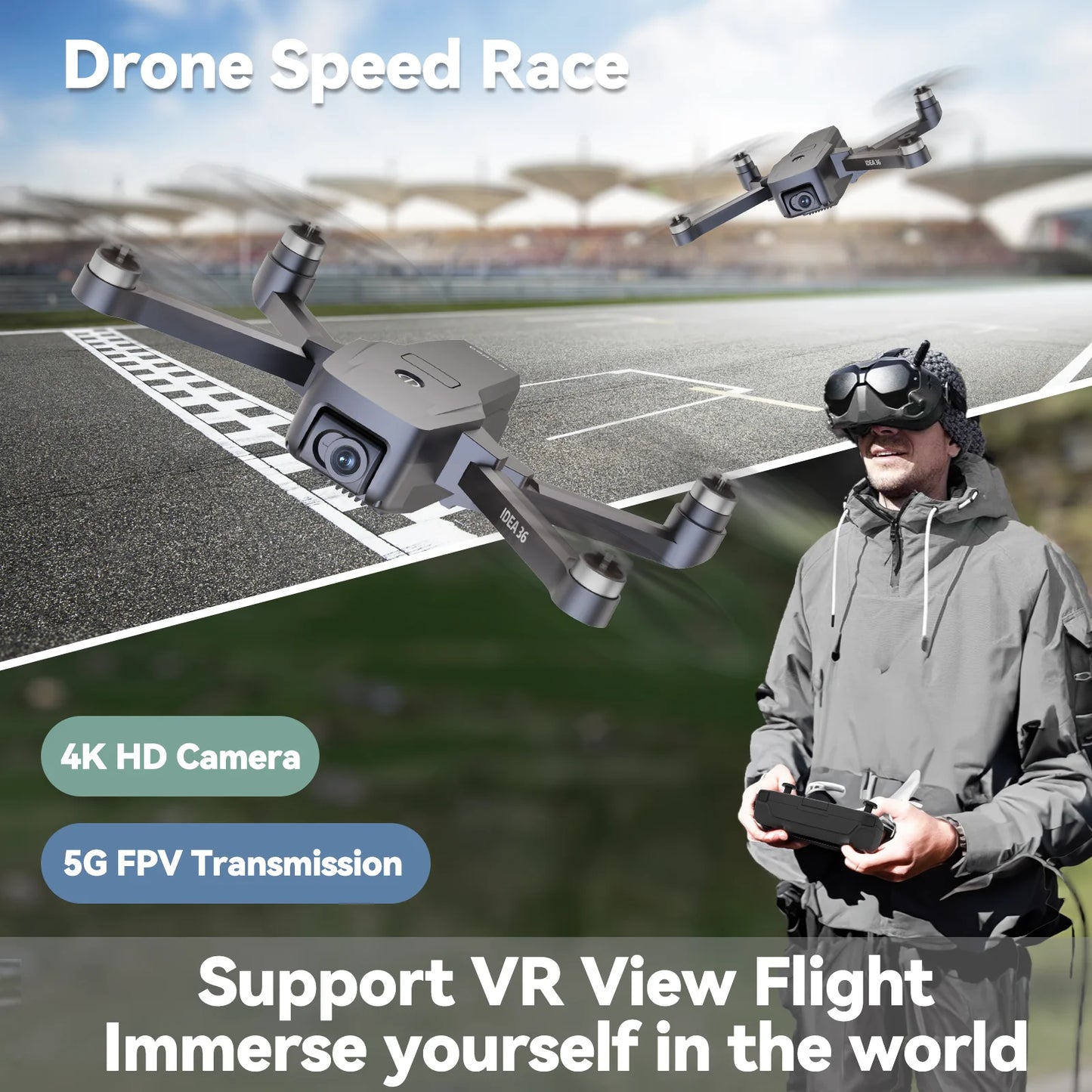 TTROARDS TT36 GPS RC Drone With 4K Camera 5GHz WiFi FPV Brushless Quadcopter