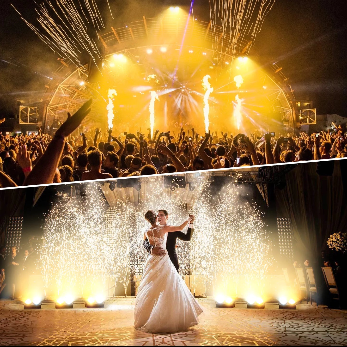 From U'King, four 200W COB Par Lights empower you with blazing, versatile stage illumination.