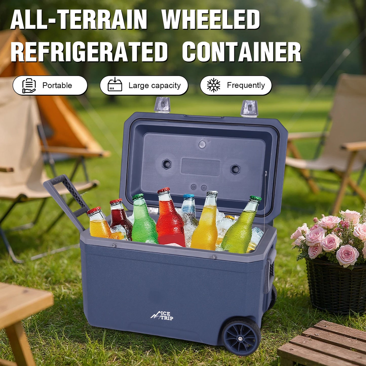 APWIKOGER 70L Portable Car Wheel Insulated Cooler Box For Beach Picnic
