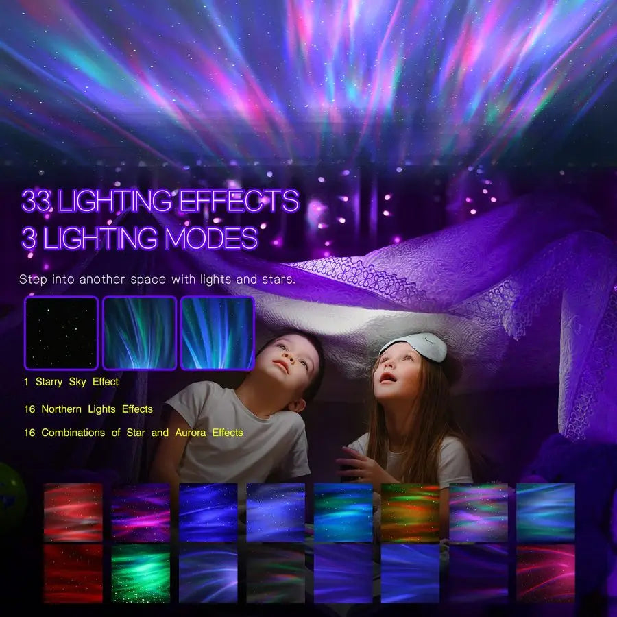 XMSJ Galaxy Aurora Projector 33 Light Effects LED Star Night Lamp Remote