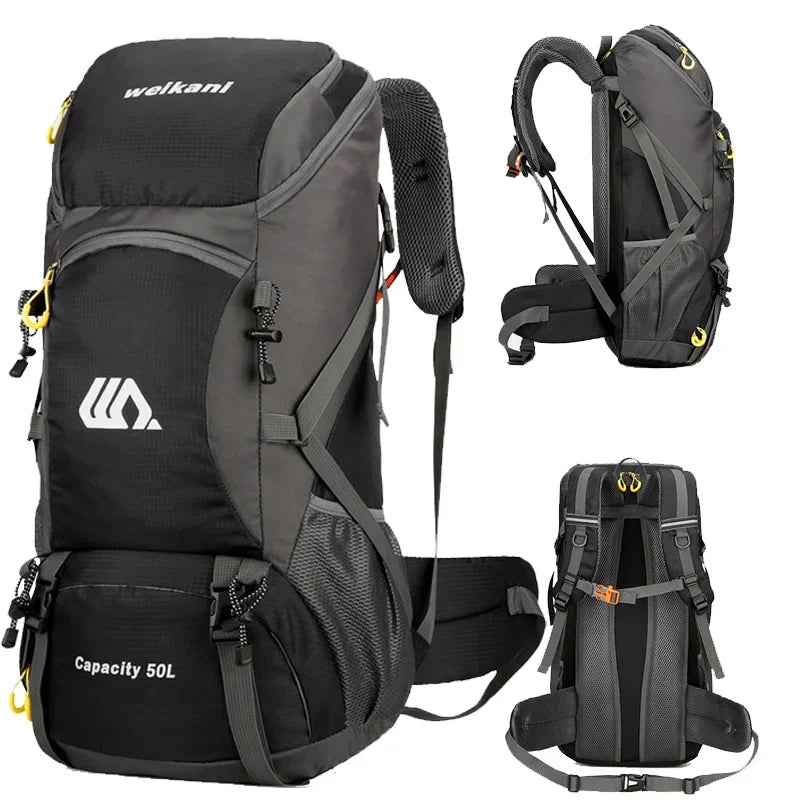 50L Travel Backpack For Outdoor Hiking Camping Nylon Waterproof Rucksack