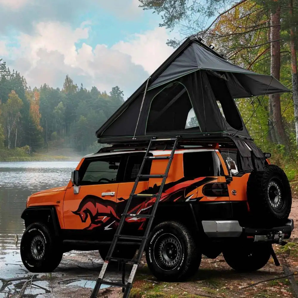 Elevate your outdoor adventures with the RRT roof top tent that turns any vehicle into a ready-made campsite.