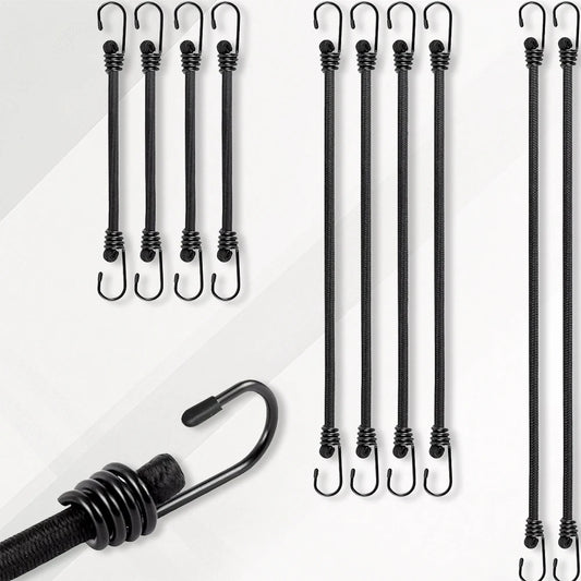 10 Pcs Bungee Cords With Hooks 30 60 100 Cm Outdoor Elastic Straps Bikes Camping
