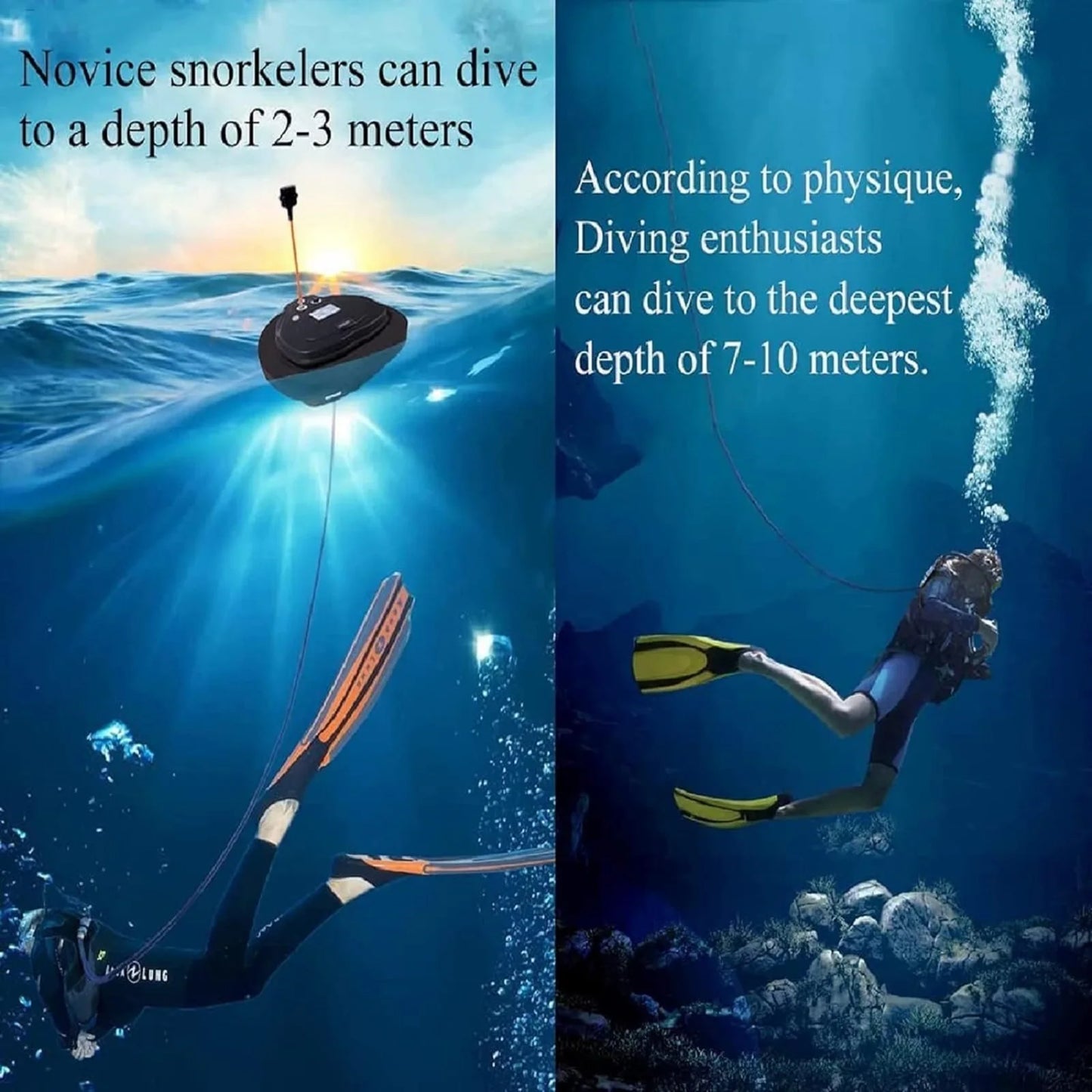 From TUDIVING, this compact scuba ventilator unlocks cable-free dives with dependable breathing down to 12 meters, so you explore more with less gear and greater peace of mind on every ascent.