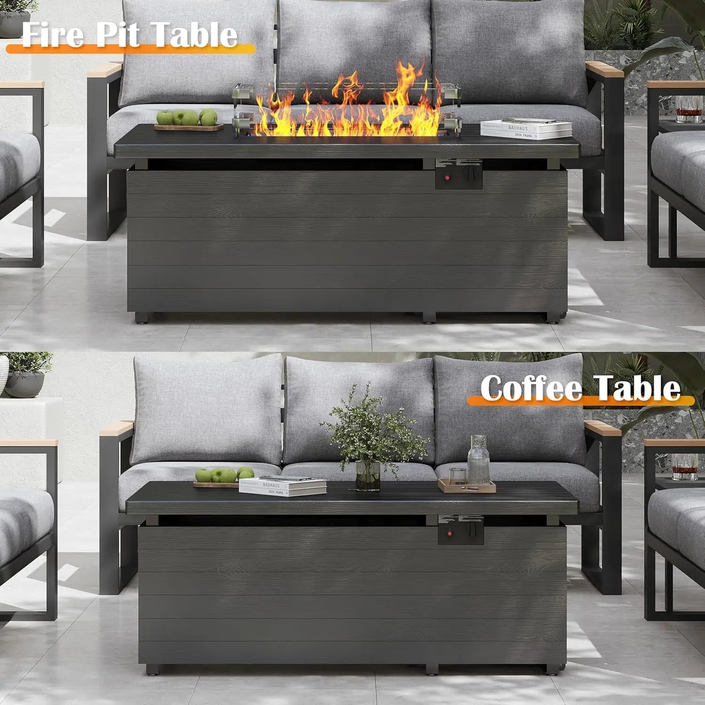 Transform your outdoor space into a warm, stylish focal point with the Outdoor 51 Inch Fire Pit Table and its powerful 50000 BTU flame.