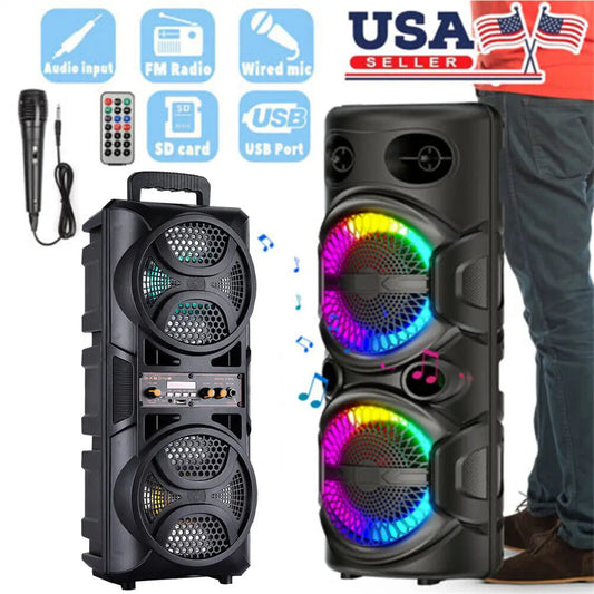 CURUK 3000W Portable Bluetooth Speaker Subwoofer For Karaoke Parties
