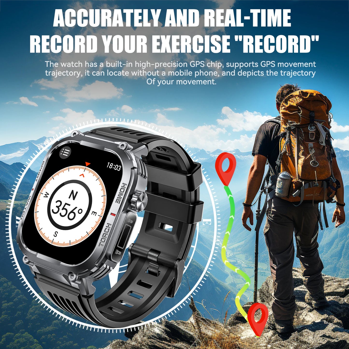 EIGIIS 2024 Smart Watch Men 3ATM Waterproof 2.02 Inch S320B Compass Heart Rate
