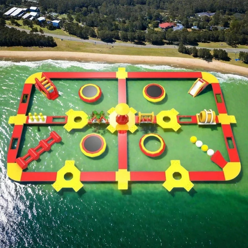 Inflatable Obstacle Course For Lake Water Park Outdoor Fun