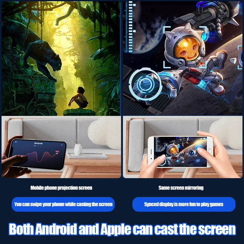 ARASOB Portable LED Projector 1080P Dual WiFi Bluetooth Screen Mirroring