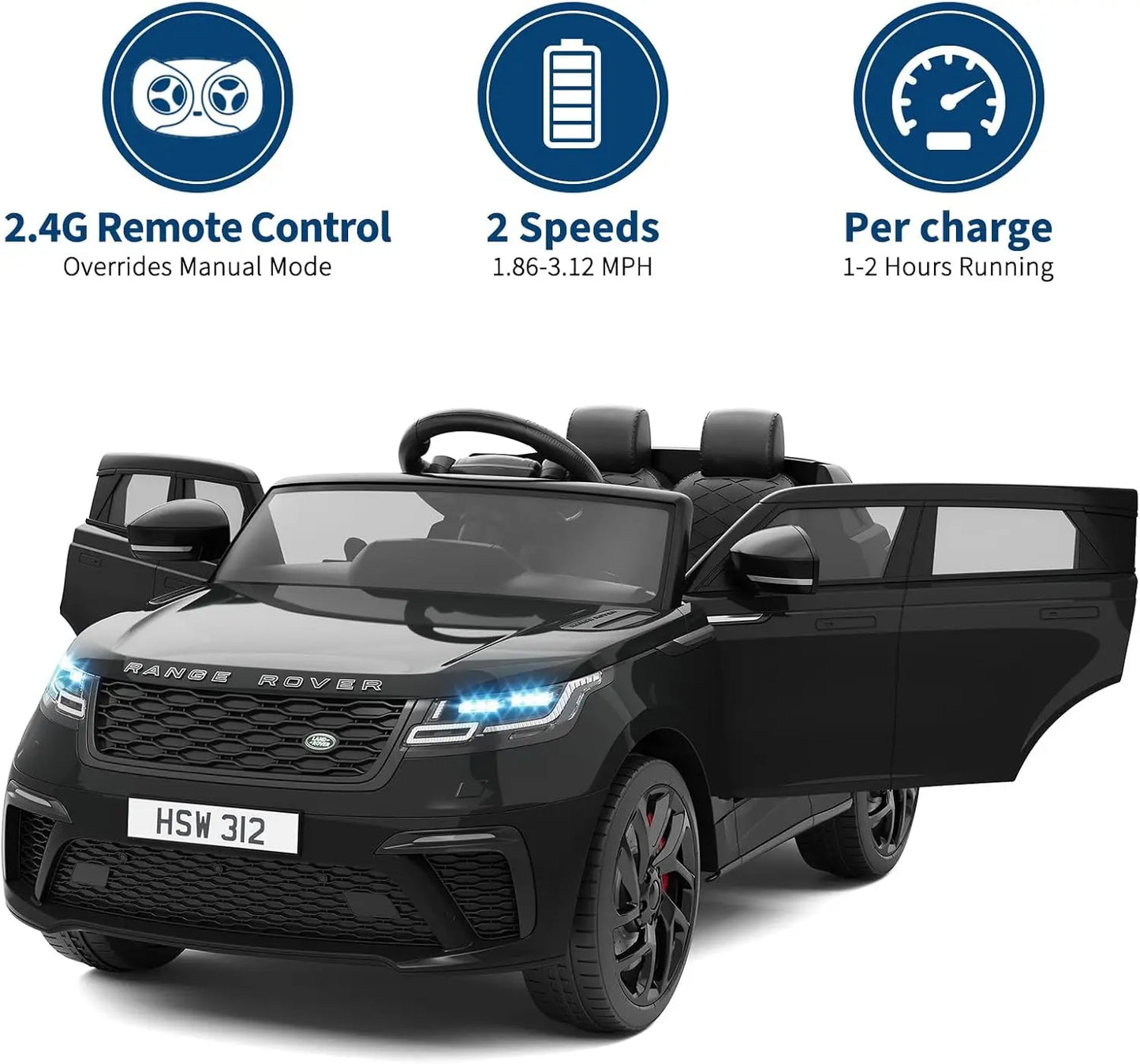 HiMISSE Kids Electric Car With Remote Control Ride On Toy MP3 Rocking Mode