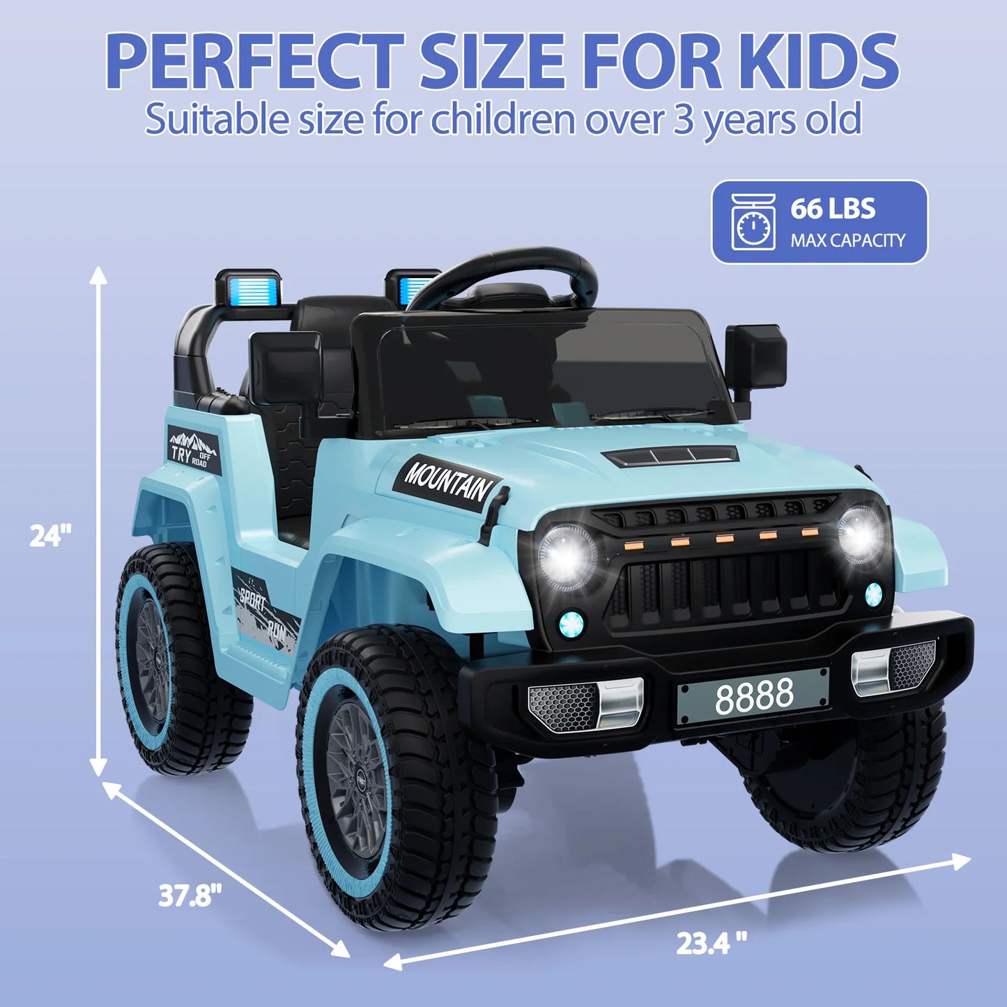 HiMISSE 12V Electric Ride On Truck for Kids Remote Control LED Lights