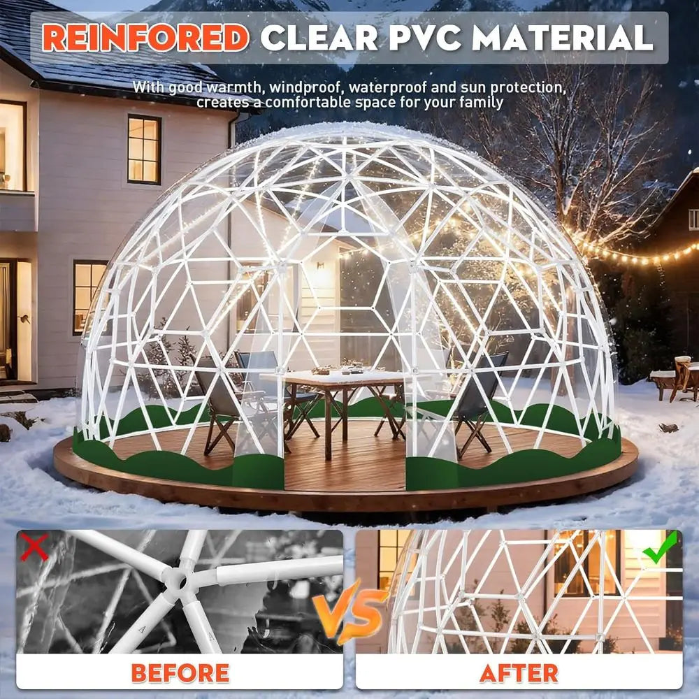 Experience versatile outdoor shelter with the ZHUXIANG Garden Dome Tent, a waterproof TPU greenhouse-style dome built for lasting backyard use.