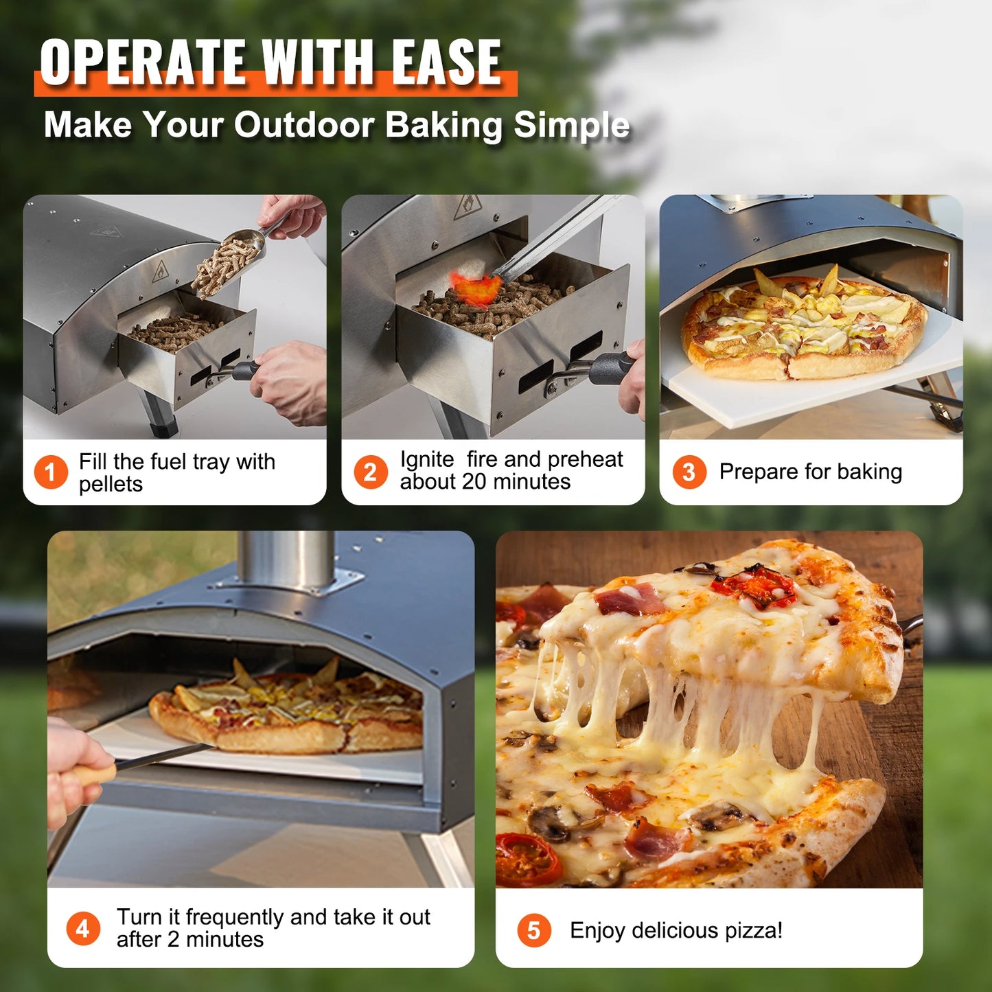 Transform your outdoor cooking with the Succebuy 12 Inch Outdoor Charcoal Oven Stainless Steel Grill Pizza Oven, a compact charcoal fired unit that delivers restaurant-quality pizzas, crispy crusts, and smoky grilled dishes with reliable heat and simple