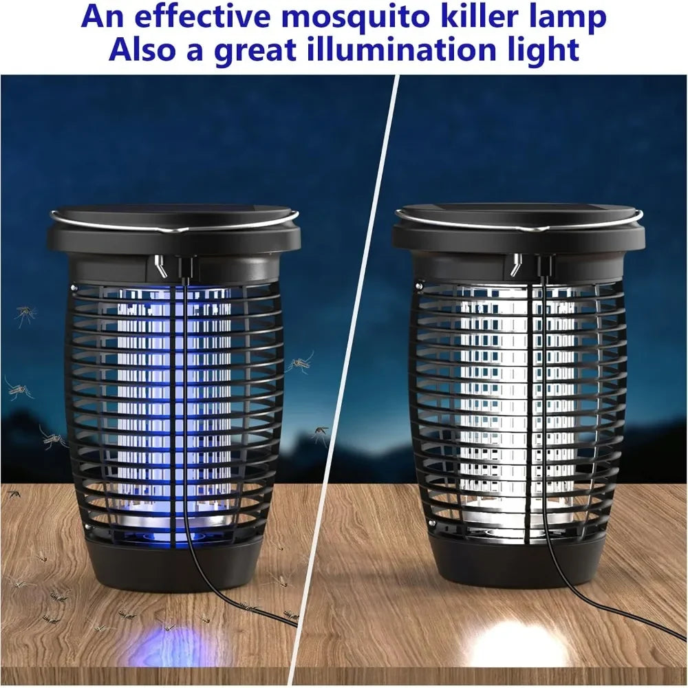 AISITIN Solar Bug Zapper Two In One Mosquito Killer Lamp 4500V Indoor Outdoor