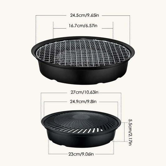 Elevate your outdoor cooking with this durable nonstick round grill pan, perfectly suited for camping and backyard grilling, designed for even heat distribution and lasting performance.