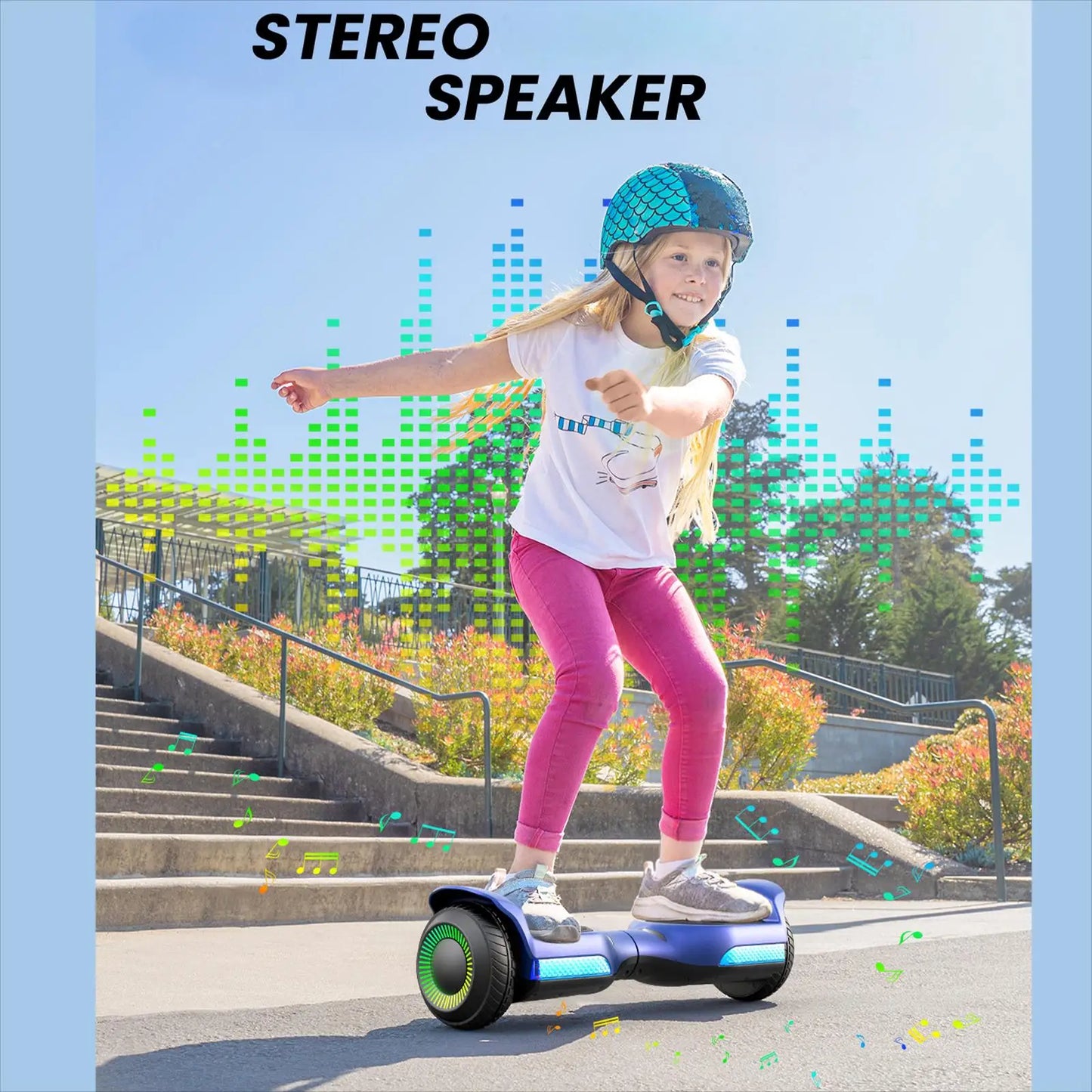 GYROORCE presents a 6.5 inch all-terrain self-balancing hoverboard built for kids to ride with confidence and style.