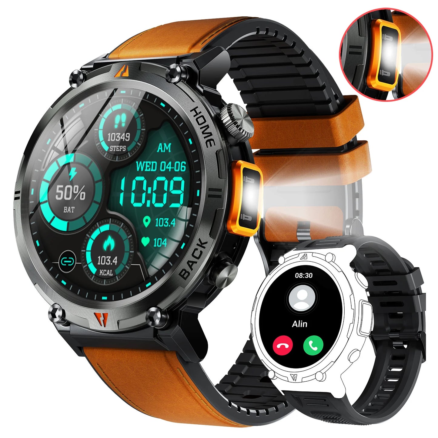 EIGIIS KE3 2025 Bluetooth Smartwatch For Men Full Touch Screen Health Monitor