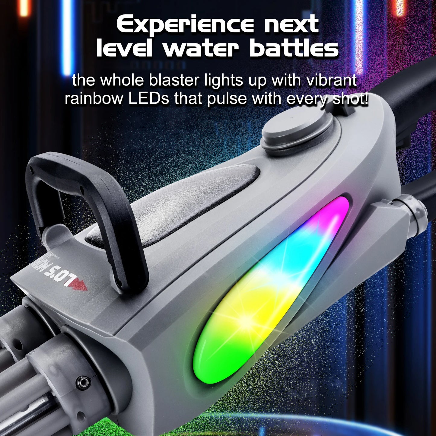 Kids Electric Water Gun Toy LED Double Barrel Water Blaster With Backpack