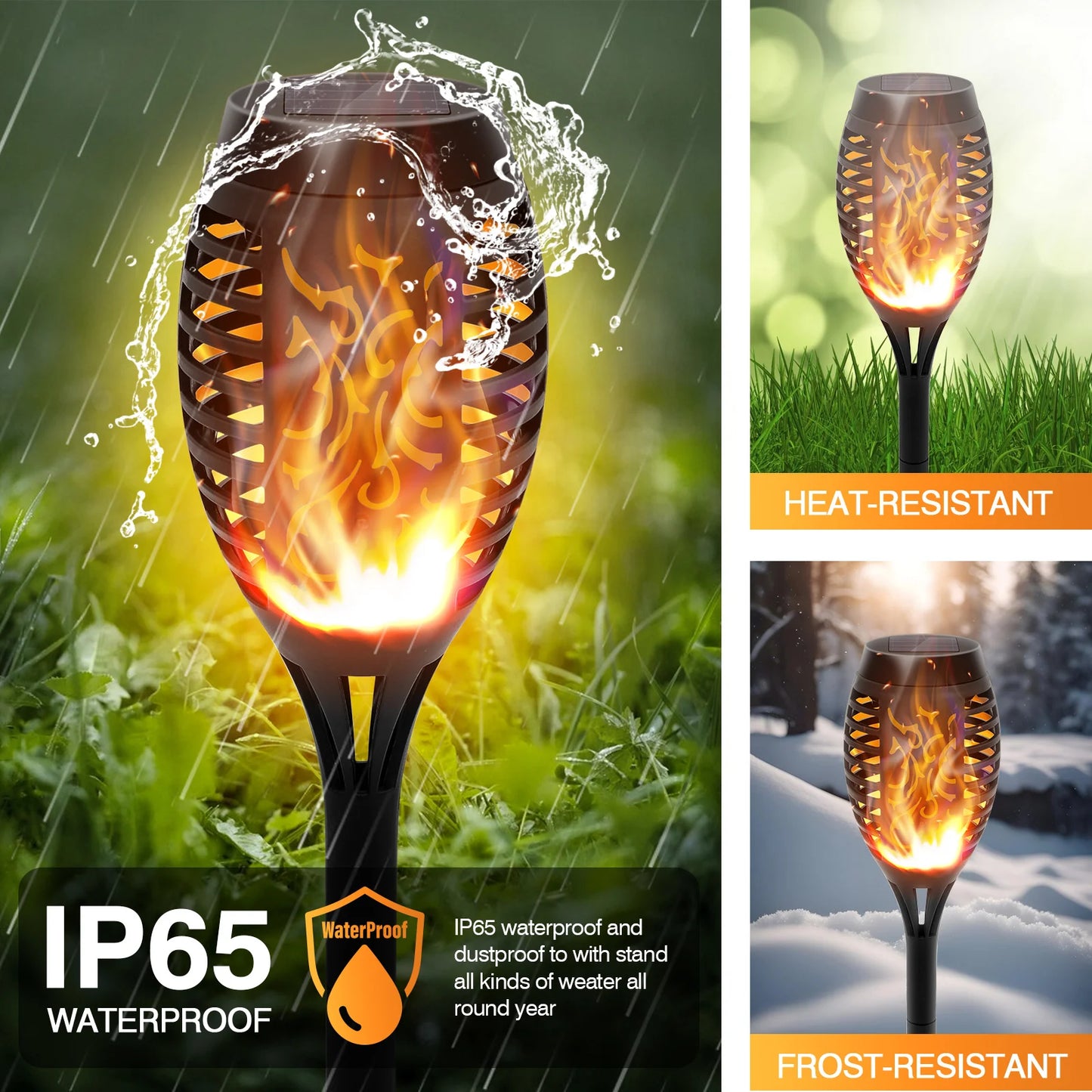 Transform your outdoor spaces with luminous, flickering solar torches that brighten evenings without any wiring or fuss.